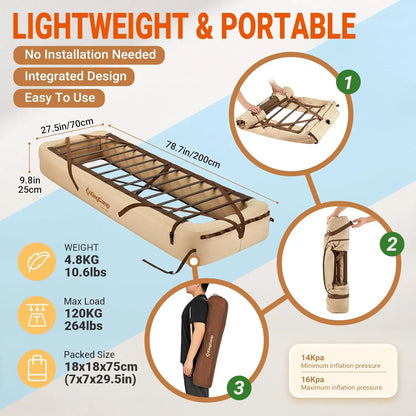 Camping Air Bed Frame - Ultralight Inflatable Backpacking Pad