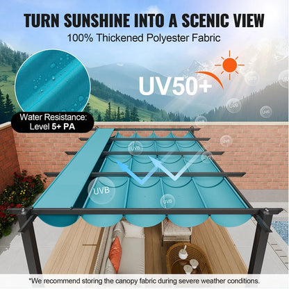 VEVOR 10'x13' Retractable Pergola - Durable Aluminum & Sun Shade