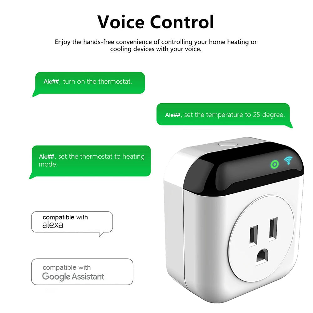 Smart WiFi Thermostat Plug - App & Voice Controlled Energy Saver